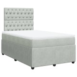 Cumpara ieftin Pat continental cu saltea, gri deschis, 120x200 cm, catifea
