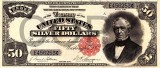 50 dolari 1891 Reproducere Bancnota USD , Dimensiune reala 1:1