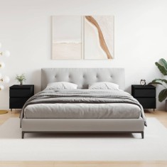 Gossi noptiere, 2 buc., negru, 40x35x50 cm, lemn compozit