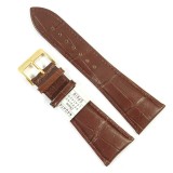 Cumpara ieftin Curea Ceas 28mm Piele Naturala Crocodil Nagata Maro, Catarama Aurie, L (12cm+8cm)