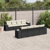 Cumpara ieftin Gossi set mobilier de gradina cu perne, 9 piese, negru, poliratan