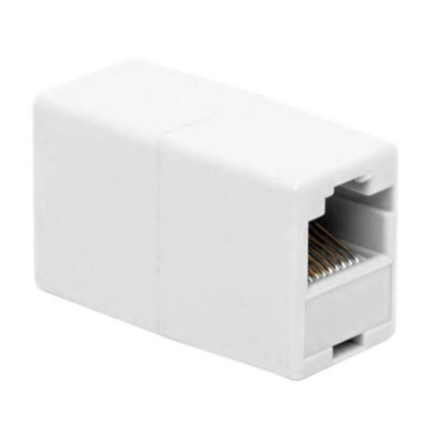 Adaptor prelungitor RJ45 8P8C Cat5 soclu - soclu conexiunea drept alb foto