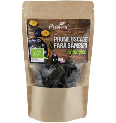 Prune Uscate Fara Samburi Bio 150 grame Pronat foto