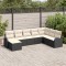 vidaXL Set de canapele pentru grădină 8 pcs Negru și alb Rattan poli 3354826