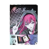Jurnal artistic manga cu markere si activitati creative pentru copii