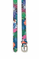 Curea subtire cu imprimeu floral Wanderlust, Marimea 90, Desigual foto