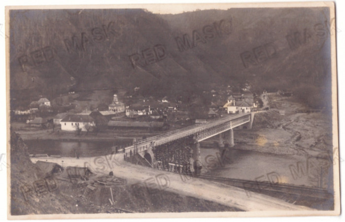 1085 - CAINENI, Valcea, Bridge, Romania - old postcard, real Photo - unused