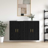 vidaXL Dulap montat pe perete 2 pcs Stejar Negru 69,5 x 34 x 90 cm 3394520