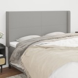 Gossi tablie de pat cu aripioare gri deschis 163x16x118/128 cm textil