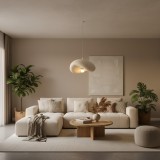 Lustra suspendata moderna FOAMER Magno, 59 cm, alba, E27, inaltime reglabila