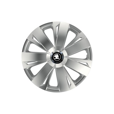Set 4 Capace Roti pentru Skoda Nou Alb-Negru, model Energy Gray, R15, SKODA foto