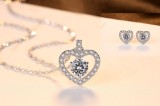 Cumpara ieftin Set de bijuterii din argint &icirc;n forma de inima in stil vintage SET118A, Argintboutique