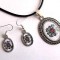 Set bijuterii sticla cercei si pandantiv cu motive traditionale 32294