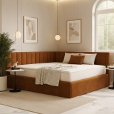 Pat Tapitat De Colt Daria Caramiziu Catifea Premium Stoc limitat