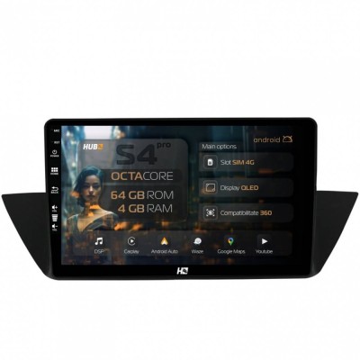 Navigatie BMW X1 (2009-2015) 4GB RAM Android 13 Octacore Slot Sim 4G DSP GPS Wi-FI Carplay Android Auto USB Bluetooth Waze Touchscreen 10.1 Inch foto