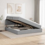 Cumpara ieftin Pat cu saltea si spatiu de depozitare Gri deschis 180 x 200 cm
