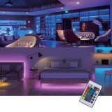 Bandă LED autocolantă, 3m, Multicolor, cu Telecomandă și Baterii, CMCLASS
