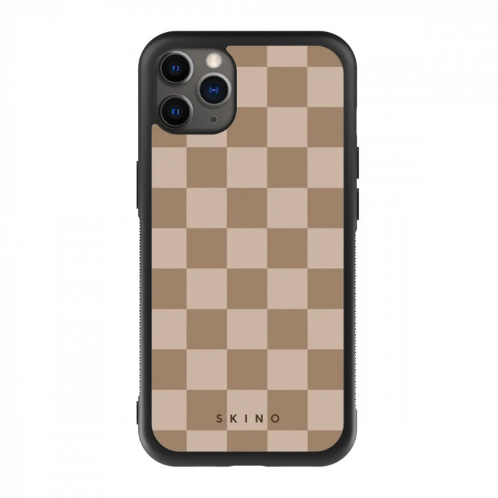 Husa iPhone 11 Pro - Skino Chess, maro - bej
