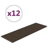 Cumpara ieftin Panouri de perete 12 buc. maro 90x30 cm piele ecologica 3,24 m&sup2;