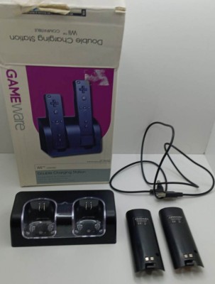 Stand dual incarcare controller Wii Remote + Acumulatori - Negru foto