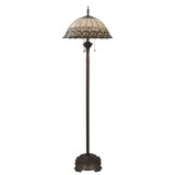 Cumpara ieftin Lampadar cu baza din metal maro si abajur sticla Tiffany &Oslash; 50 cm x 165 h
