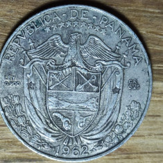 Panama - argint 0.900 raritate - 1/4 / cvarto balboa 1962 - varietate cu an unic