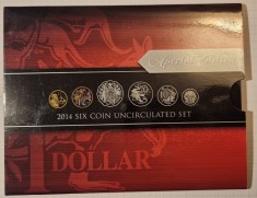 Set Monede Australia 2014, 6 monede, 1 Dollar colorat