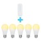 Set 5 becuri smart cu telecomanda, E27, 7W, 555lm, Smartwares