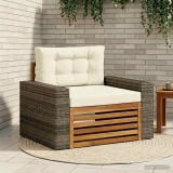 vidaXL Canapea Medie pentru Exterior Lemn Solid de Acacia natural 3438954