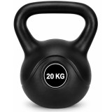Kettlebell 20 kg cu invelis ABS rezistent si maner ergonomic, negru