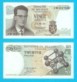 Belgia (pick 138) 20 Francs 1964 aUNC serie: 3W1917826; Baudouin I