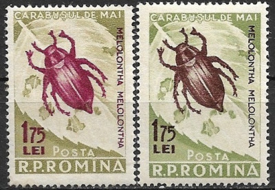 B2949 - Romania 1956 - Carabus 2v. neuzat,perfecta stare foto