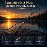 Lansetă din 2 Piese pentru Pescuit, 2,70 m