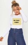 Cumpara ieftin Bluza dama alba - No Bad Vibes - XL, THEICONIC