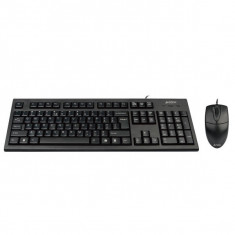 Kit tastatura+mouse USB A4TECH (KR-8520D-USB), black, tastatura wired cu 104