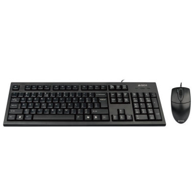 Kit tastatura+mouse USB A4TECH (KR-8520D-USB), black, tastatura wired cu 104 foto