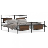 Cumpara ieftin Cadru pat metalic fara saltea, stejar maro, 180x200 cm