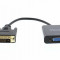 Cablu adaptor DVI-D 24+1p tata - VGA mama 15cm Well