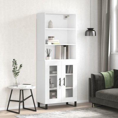 vidaXL Dulap &amp;icirc;nalt, alb, 69,5x34x180 cm, lemn compozit 3189341 foto