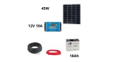 Pachet sistem solar Victron Energy de 130W cu invertor Green Cell de 500W și acumulator de 44Ah