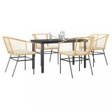 Gossi set mobilier de gradina cu perne 5 piese maro sticla polirattan