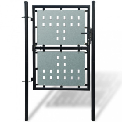vidaXL Poartă de gard cu o ușă, negru, 100x200 cm foto