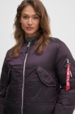 Alpha Industries geaca femei, culoarea violet, de iarna, oversize, 148004