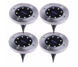 BZRSH Set 4 Lampi Solare Gradina 8 LED Fixare Pamant Rezistente Apa Alee Bordura