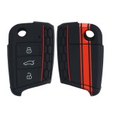 Husa Cheie Auto pentru VW - 3 Butoane, Silicon, Negru, 42888.09, Kwmobile