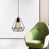 Lustra Forma Diamant, STRUKTUR, 1xE27, Negru, Metal
