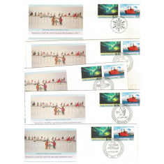 Australian Antarctic 1991 - Antarctic Treaty, lot 5 plicuri FDC