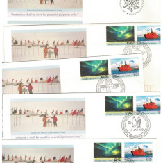 Australian Antarctic 1991 - Antarctic Treaty, lot 5 plicuri FDC