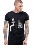 Cumpara ieftin Tricou Negru Barbati - Fiti femei, C***e-s destule - L