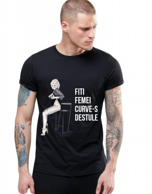 Tricou Negru Barbati - Fiti femei, C***e-s destule - M foto